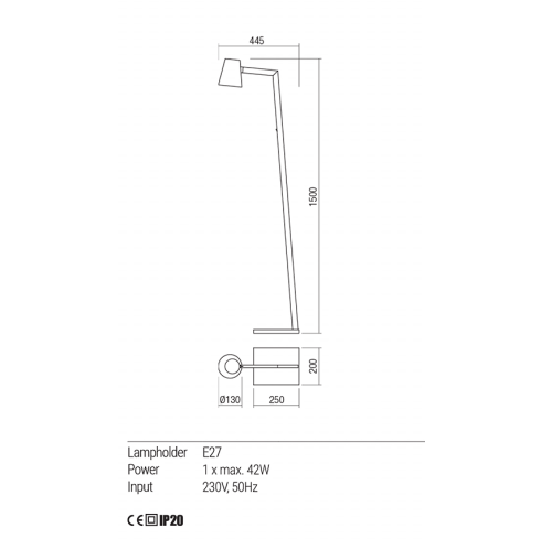 Lampadar Interior MINGO - Art.01-1557, Redo, E27, 1 x max. 42W