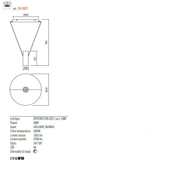 Lustră Interior ESSENCE - Art.01-1971, Redo, LED, 36W