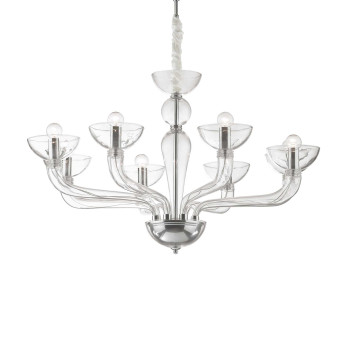 Lustră de interior CASANOVA, Ideal Lux, E14 max 8 x 40W , culoare Transparent