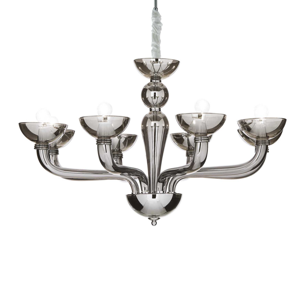 Lustră de interior CASANOVA, Ideal Lux, E14 max 8 x 40W , culoare Fumé