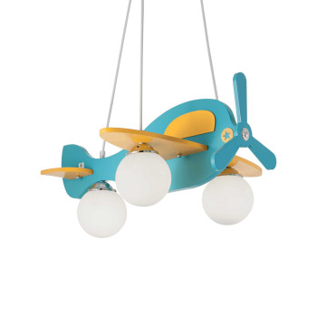 Lustră de interior AVION, Ideal Lux, E14 max 3 x 40W , culoare Albastru