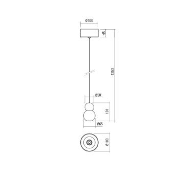 Suspensie de interior Aoba Art. 01-2692, Redo, LED 8W IP20 3000K, Sand White