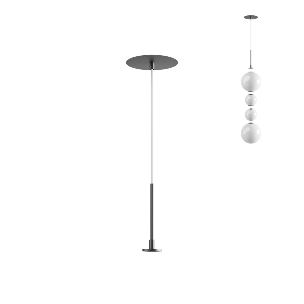 Kit de suspensie de interior BILIA Art. SKBR01SBK, Redo, KIT recessed (driver included max.30W) IP44, Sand Black