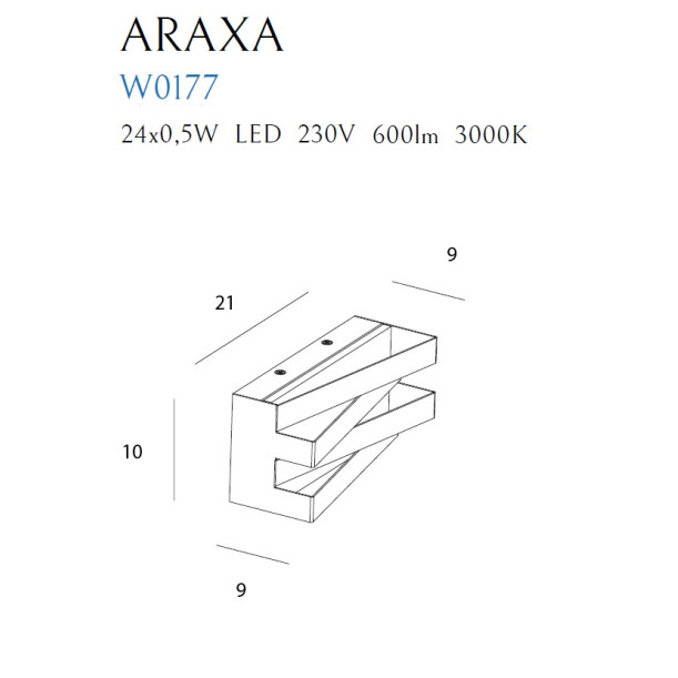 Aplică de interior ARAXA W0177, Maxlight, alb