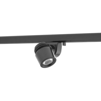 Micro proiector orientabil pentru șină miniaturală cu un circuit model MICROTRACK XMICRO 1,5W 12V DC 4000K CRI.80 36° Negru