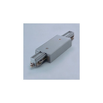 Conector liniar pentru conexiunea mecanică şi electrică a două şine cu un circuit, Argintiu