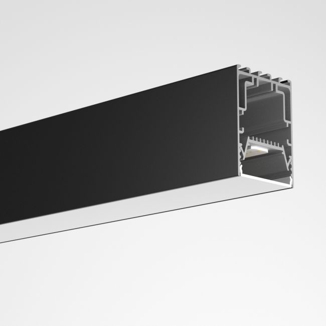 Corp de iluminat pentru montaj aparent sau suspendat XROPE 3000K TRIDONIC CRI.80 120° Negru mat
