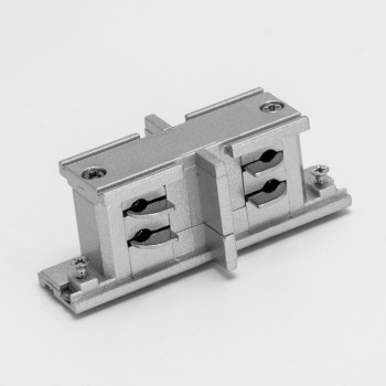 Conector liniar pentru conexiunile mecanică şi electrică a două şine cu trei circuite, Argintiu