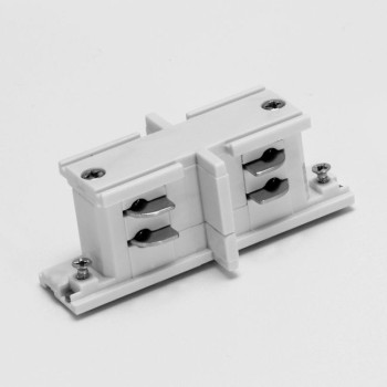 Conector liniar pentru conexiunile mecanică şi electrică a două şine cu trei circuite, Alb