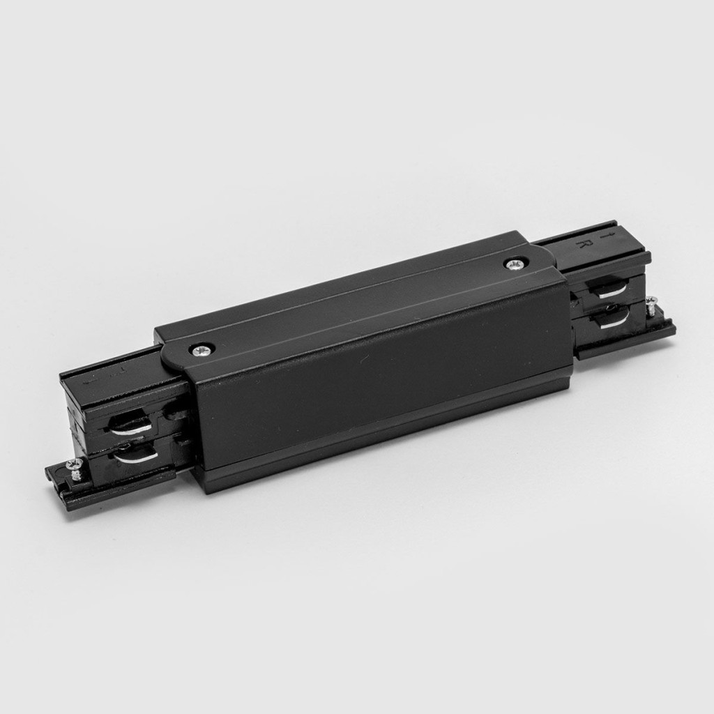 Conector liniar pentru conexiunile mecanică şi electrică a două şine cu trei circuite, Negru