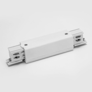 Conector liniar pentru conexiunile mecanică şi electrică a două şine cu trei circuite, Alb mat