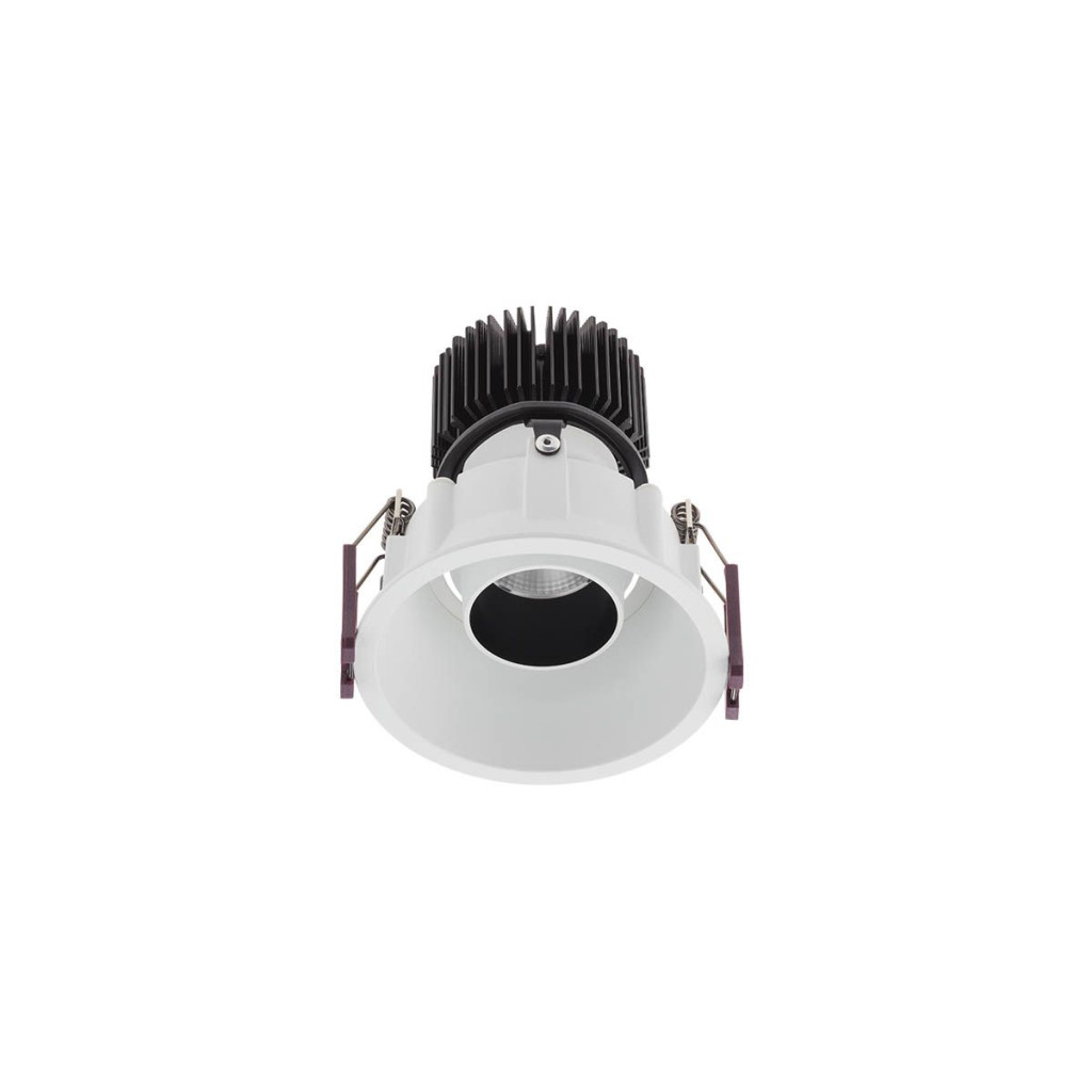 Corp de iluminat rotund orientabil încastrat XARGO 1x10W 3000K CRI.90 UGR<16 38°, Alb mat/Negru