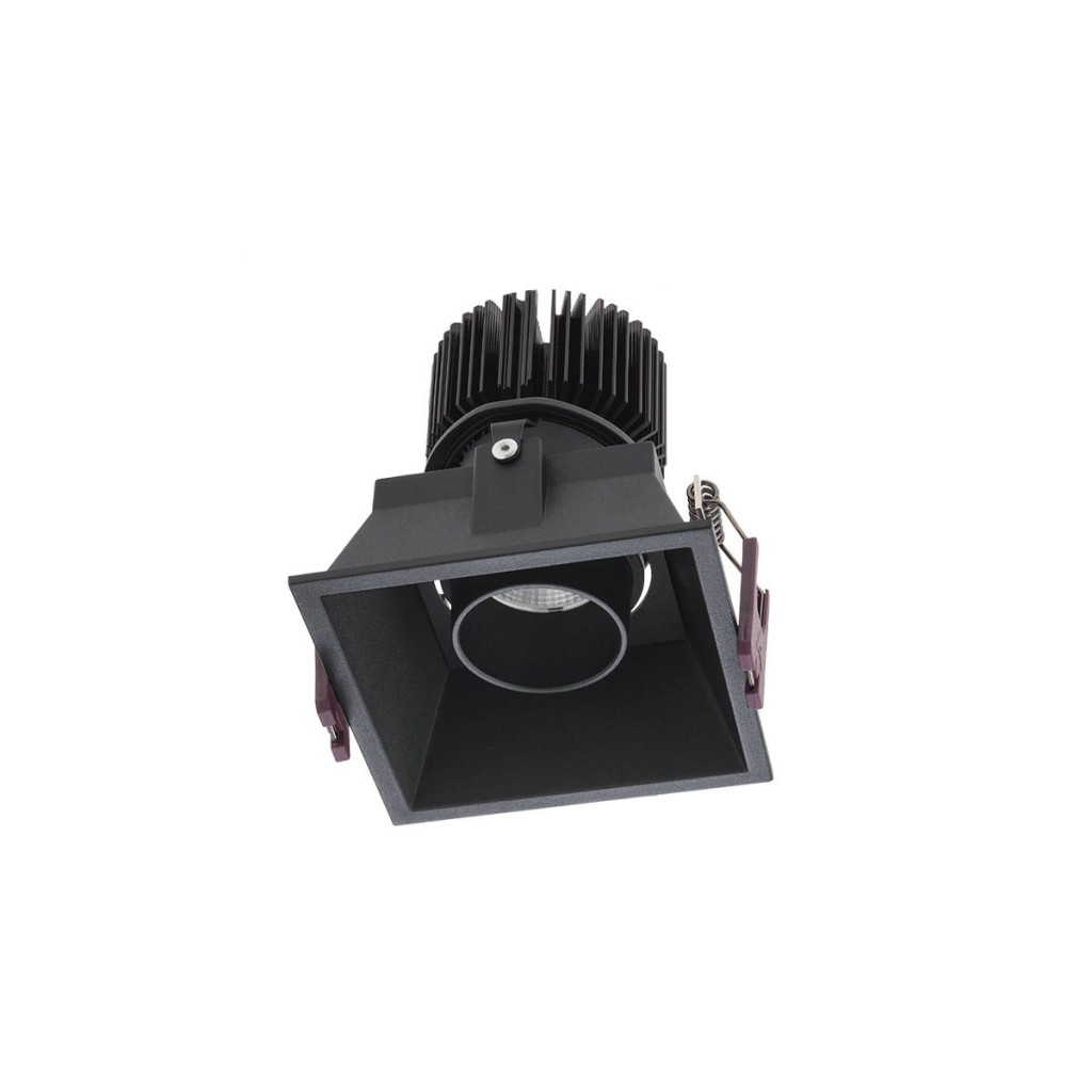Corp de iluminat pătrat orientabil încastrat XARGO 1x10W 4000K CRI.90 UGR<16 38°, Negru