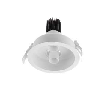 Corp de iluminat încastrat cu modul detașabil cu LED XDRILL 2x9W 4000K CRI.90 UGR<10 18°, Alb mat