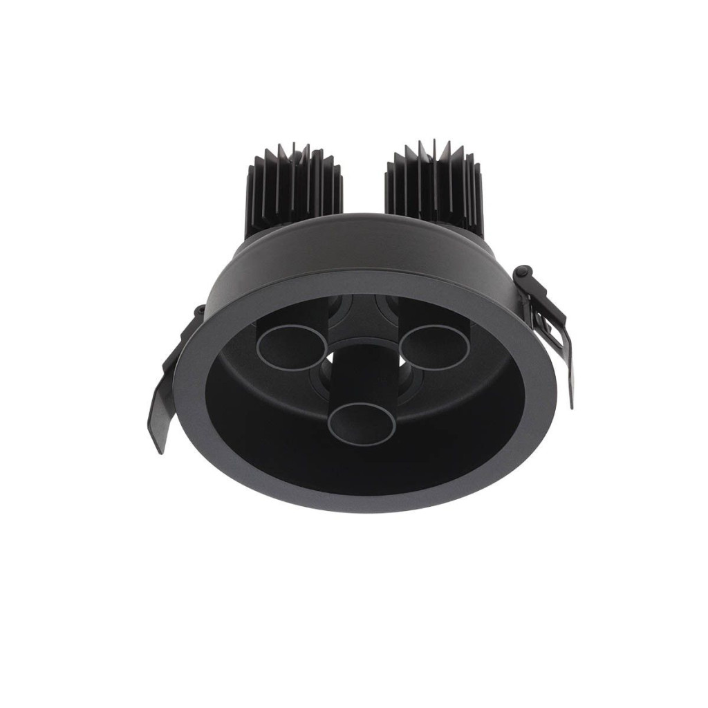 Corp de iluminat încastrat cu modul detașabil cu LED XDRILL 3x9W 2700K CRI.90 UGR<10 18°, Negru mat