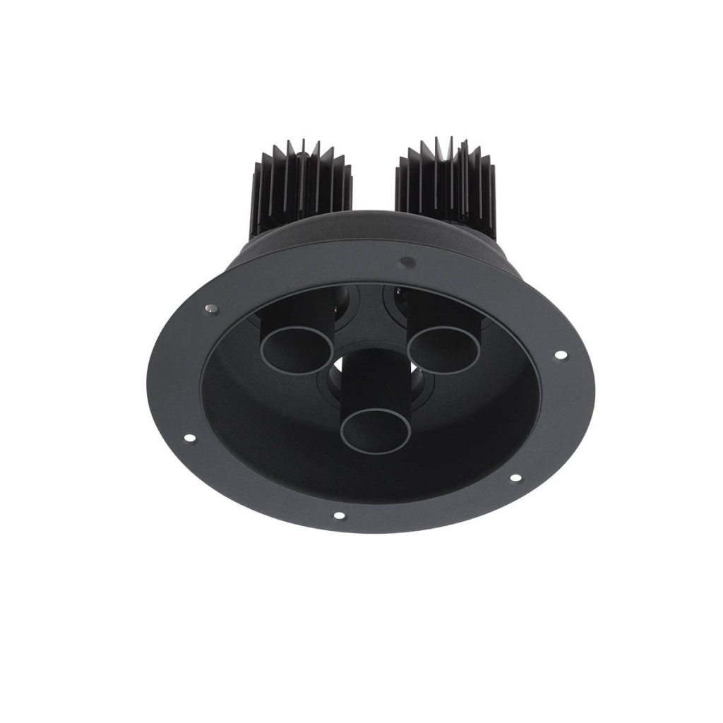 Corp de iluminat încastrat, profil fără ramă vizibilă, cu modul detașabil cu LED XDRILL 3x9W 4000K CRI.90 UGR<10 18°, Negru mat