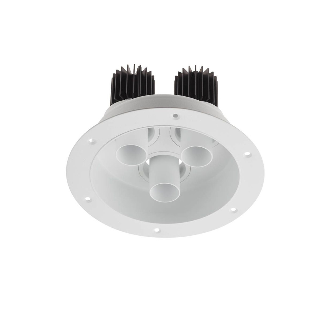 Corp de iluminat încastrat, profil fără ramă vizibilă, cu modul detașabil cu LED XDRILL 3x9W 4000K CRI.90 UGR<10 18°, Alb mat