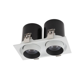 Corp de iluminat încastrat cu 2 proiectoare retractibile XSLIDE 2x12W 3000K CRI.90 UGR<10 38°, Alb mat