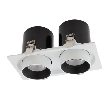 Corp de iluminat încastrat cu 2 proiectoare retractibile XSLIDE 2x25W 3000K CRI.90 UGR<10 38°, Alb mat