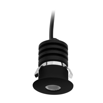 Spot încastrabil rotund XSKY cu LED 1W 350mA 2-4V 3000K CRI.80 45°, Negru mat