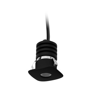 Spot încastrabil pătrat XSKY cu LED 1W 350mA 2-4V 3000K CRI.80 45°, Negru mat