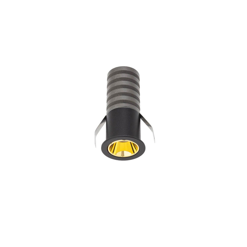 Corp de iluminat încastrat fix XPIKO cu LED 5W 2700K, Negru mat/Auriu