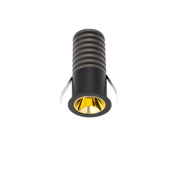 Corp de iluminat încastrat fix XPIKO cu LED 8W 2700K, Negru mat/Auriu