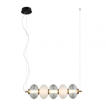Pendul de interior Testa - Art. PND-84938-4-BK, Italux, Negru/Transparent