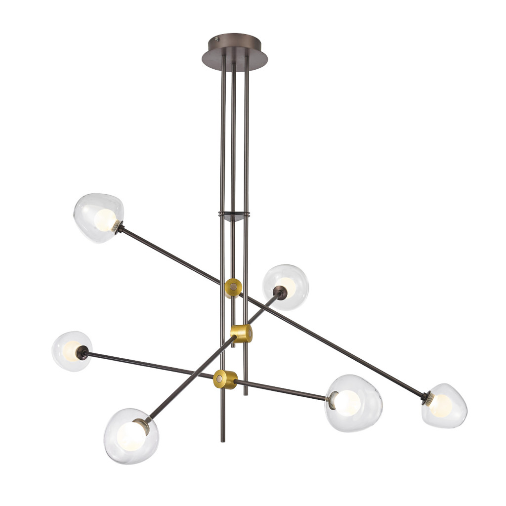 Lustra Interior Romily, maro, LED, 24W, 1800 lumeni, alb cald 3000K, 97cm, PND-201883-6