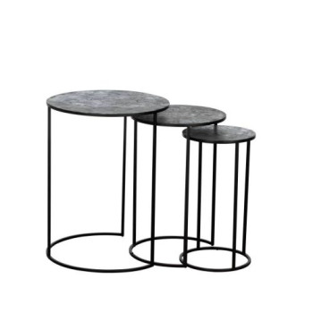 Set 3 măsuțe TOWADA - Art. 424026, Eglo, Oțel, Negru