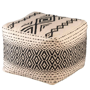 Puf MASHIKE 450mm - Art. 424044, Eglo, Bumbac, Crem/Negru
