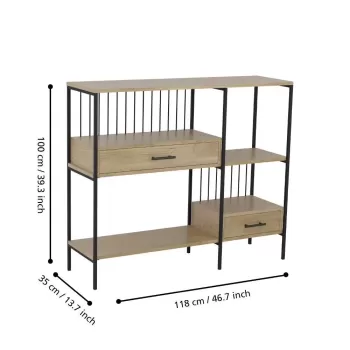 Raft AUKSIDE - Art. 424799, Eglo, Metal/PAL, Negru/Lemn