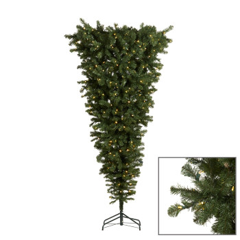 BRAD DE CRACIUN + 200 LED L.UPSIDE DOWN PINE TREE GRN 153CM 499tps
