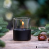 Pachet Lumanare ambientala TenderFlame LILLY 10 BLACK GLASS + TenderFuel 500 ml + Bricheta