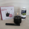 Pachet Lumanare ambientala TenderFlame LILLY 10 BLACK GLASS + TenderFuel 500 ml + Bricheta