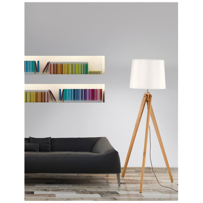 Lampadar de interior Alma - Art. 60201, Nova Luce, Alb/Lemn