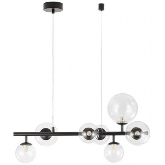 Lustra Nova Luce Odillia, negru, sticla, 7XG9, L.65 cm, 9009250
