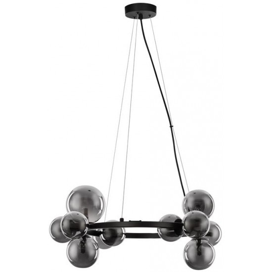 Lustra Nova Luce Odillia, negru, sticla, 11XG9, D.64.2 cm, 9028855