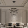 Suspensie Nova Luce Stellar, crom negru, LED, 72W, 6028 lumeni, alb cald 3000K, D.80 cm, 9186971
