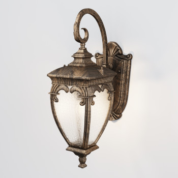 Aplică de exterior Fleur - Art. O414WL-01GB, Maytoni, Negru, Auriu, IP44