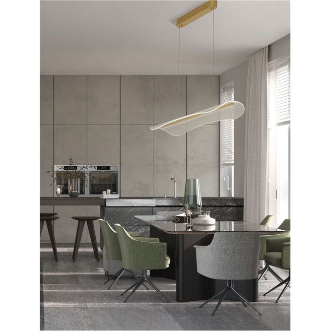 Suspensie de interior Agos dimabil - Art. 9054443, Nova Luce, Auriu/Transparent