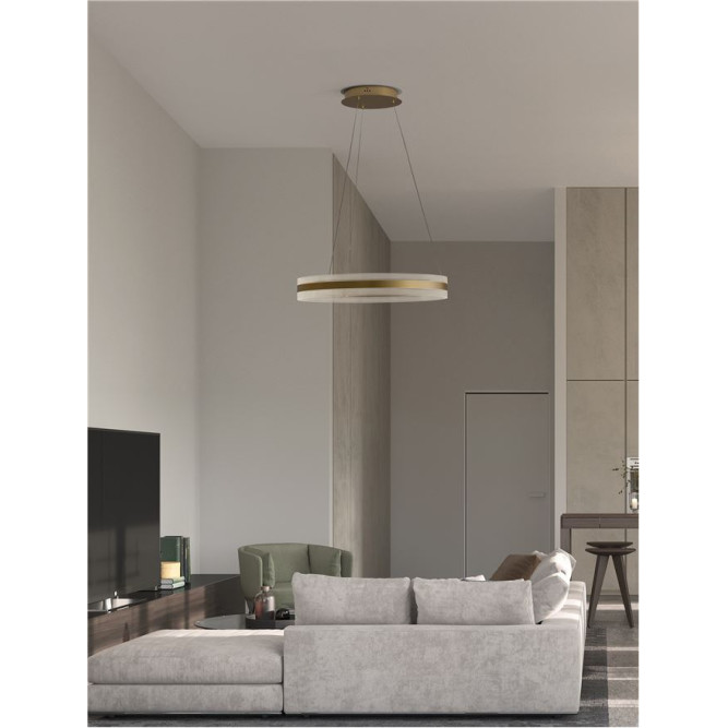Suspensie de interior Agos dimabil - Art. 9054444, Nova Luce, Auriu/Transparent