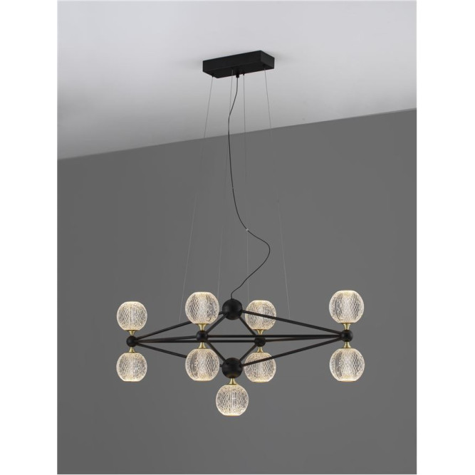 Suspensie de interior Belinda - Art. 9695300, Nova Luce, Negru/Transparent