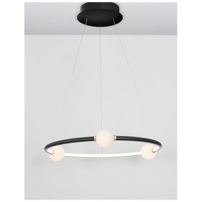 Suspensie de interior Celia - Art. 9820601, Nova Luce, Negru/Alb, telecomandă inclusă