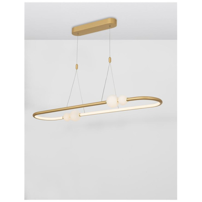 Suspensie de interior Celia - Art. 9820602, Nova Luce, Auriu/Alb, telecomandă inclusă