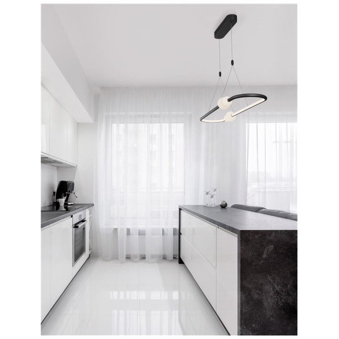Suspensie de interior Celia - Art. 9820603, Nova Luce, Negru/Alb, telecomandă inclusă