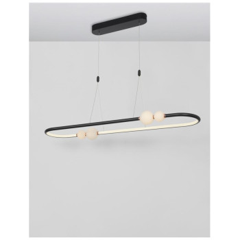 Suspensie de interior Celia - Art. 9820603, Nova Luce, Negru/Alb, telecomandă inclusă