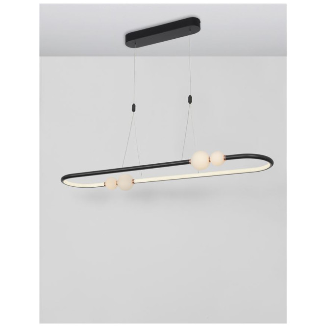 Suspensie de interior Celia - Art. 9820603, Nova Luce, Negru/Alb, telecomandă inclusă