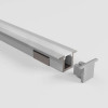 Profil din aluminiu pentru instalarea și răcirea benzilor flexibile cu LED-uri cu PCB îngust + dispersor + 3 elemente terminale + 4 elemente de fixare