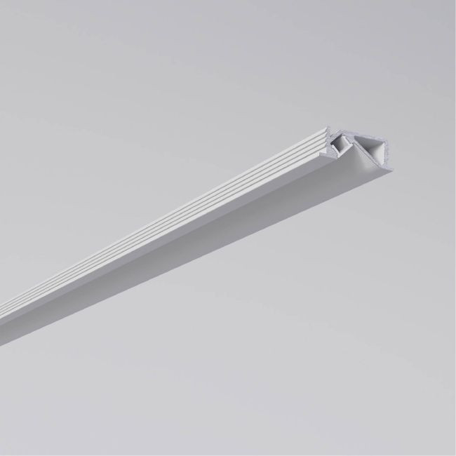 Profil din aluminiu alb pentru instalarea și răcirea benzilor flexibile cu LED-uri cu PCB îngust + dispersor + 2 elemente terminale
